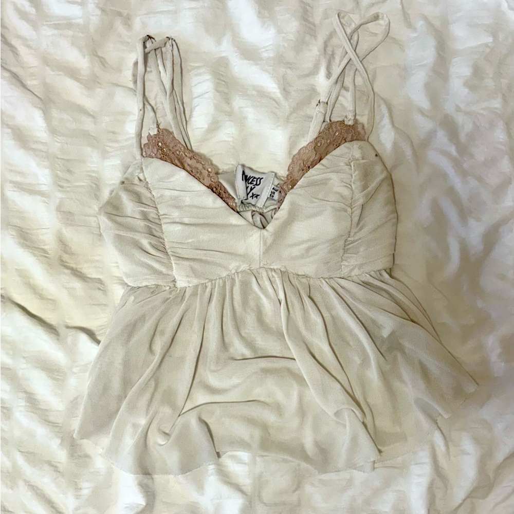 Princess Polly Cream and Tan Chemise